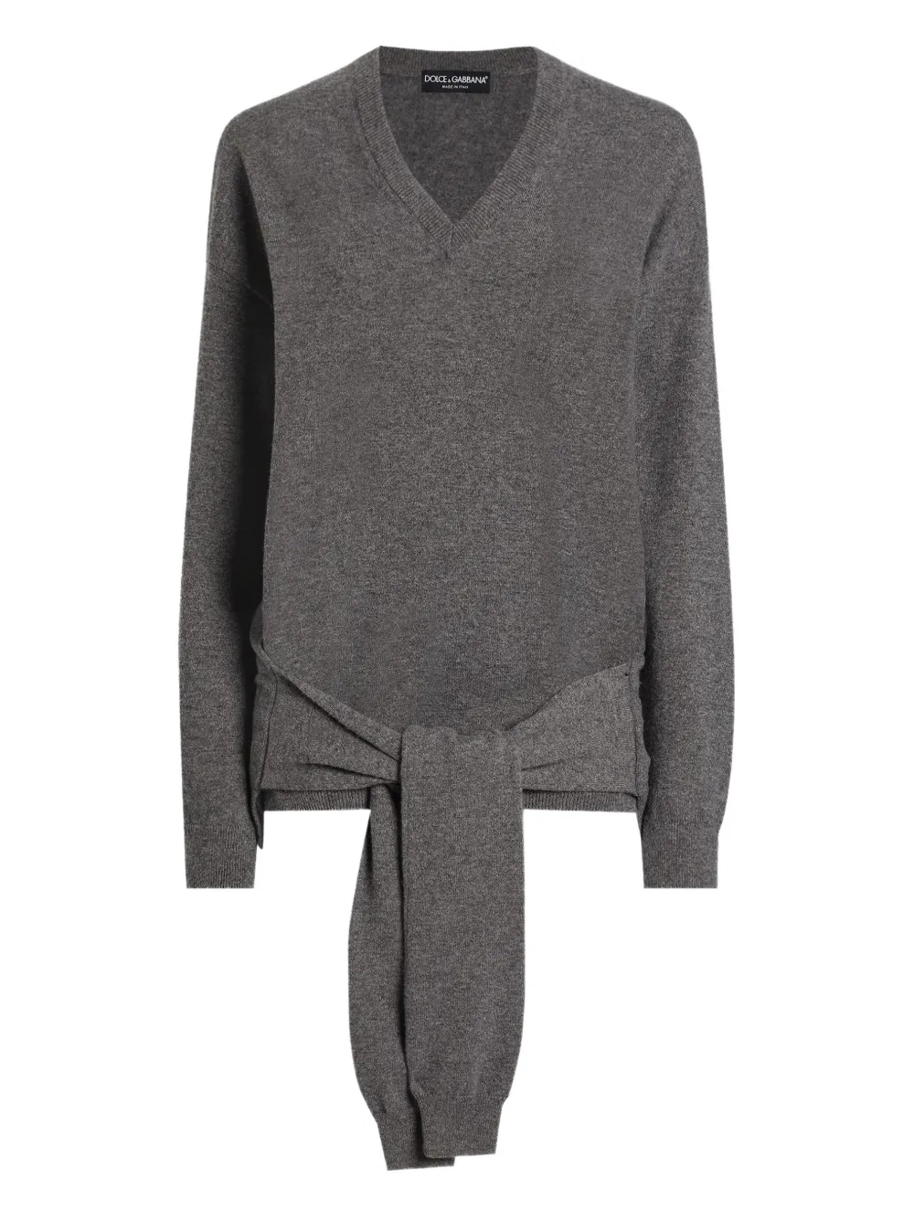 Dolce & Gabbana Trui met V-hals en strikdetail Grijs