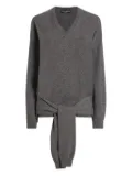 Dolce & Gabbana tie-detail V-neck sweater - Grey