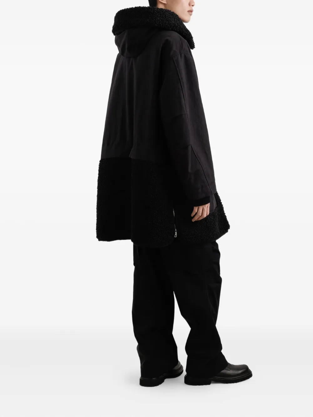 Dolce & Gabbana Fleece parka met capuchon Zwart