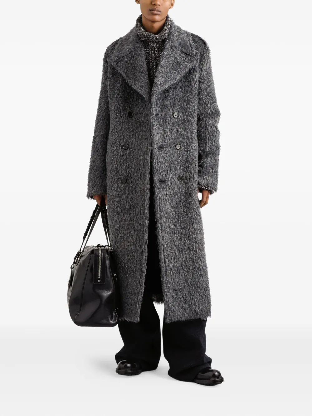 Dolce & Gabbana double-breasted textured coat | Double Breasted Coats | Image 2