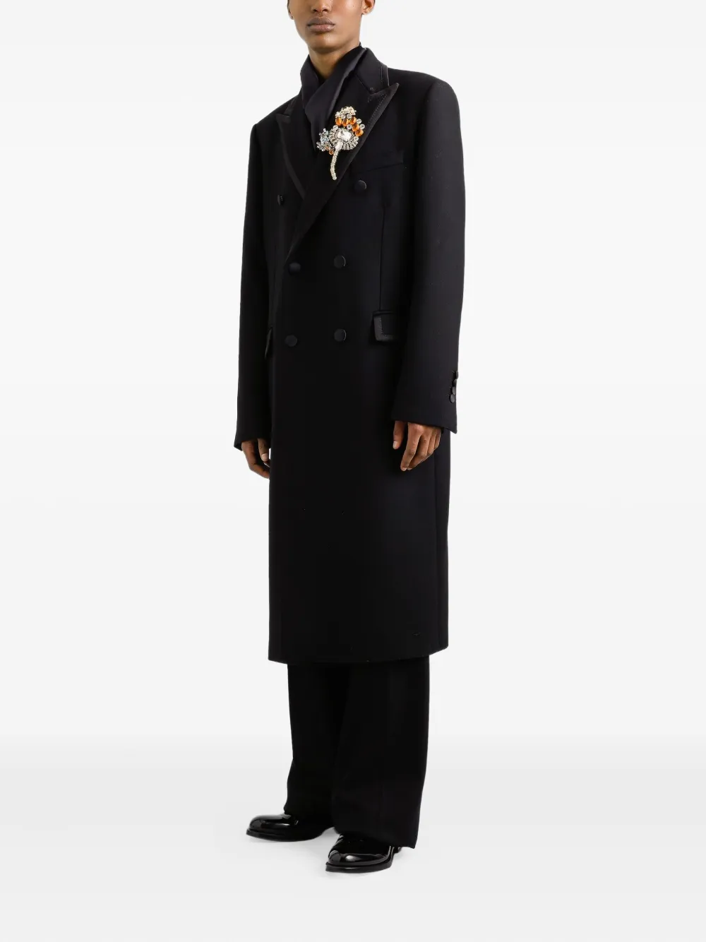 Dolce & Gabbana Unlined Double-breasted Coat In Multi