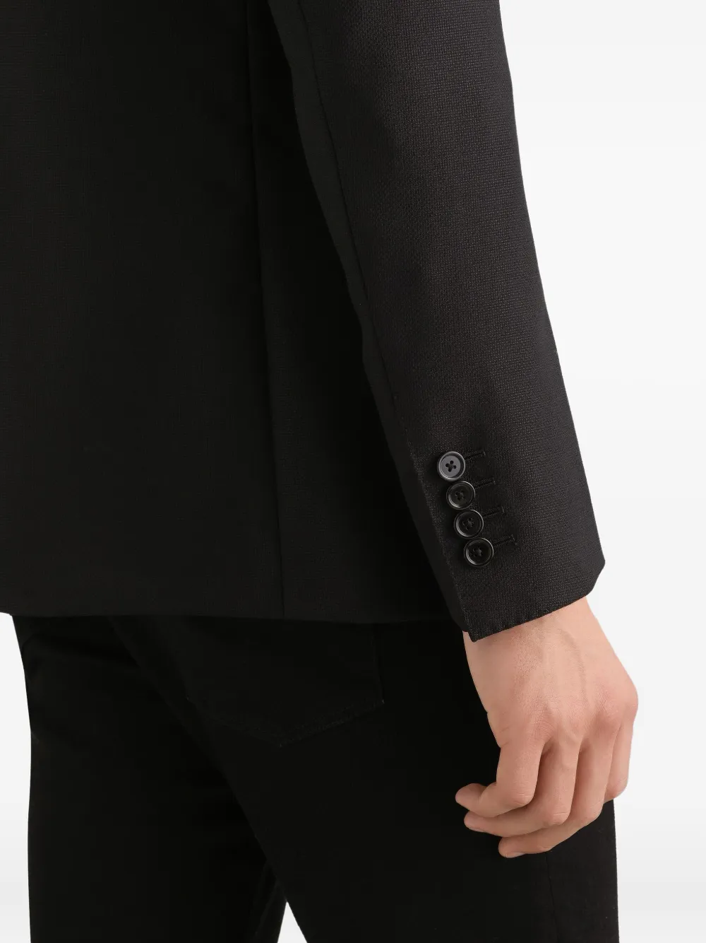 Dolce & Gabbana Jack met gekerfde revers en twee knopen Zwart