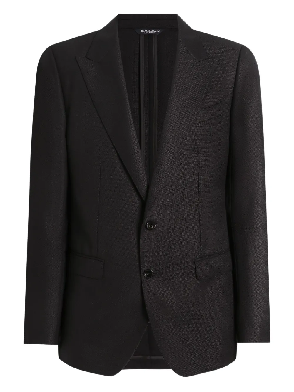 Dolce & Gabbana Jack met gekerfde revers en twee knopen Zwart