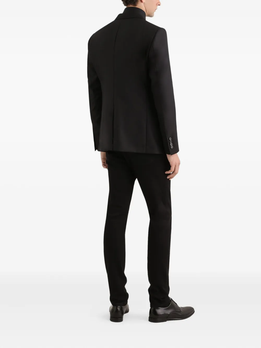 Dolce & Gabbana Jack met gekerfde revers en twee knopen Zwart