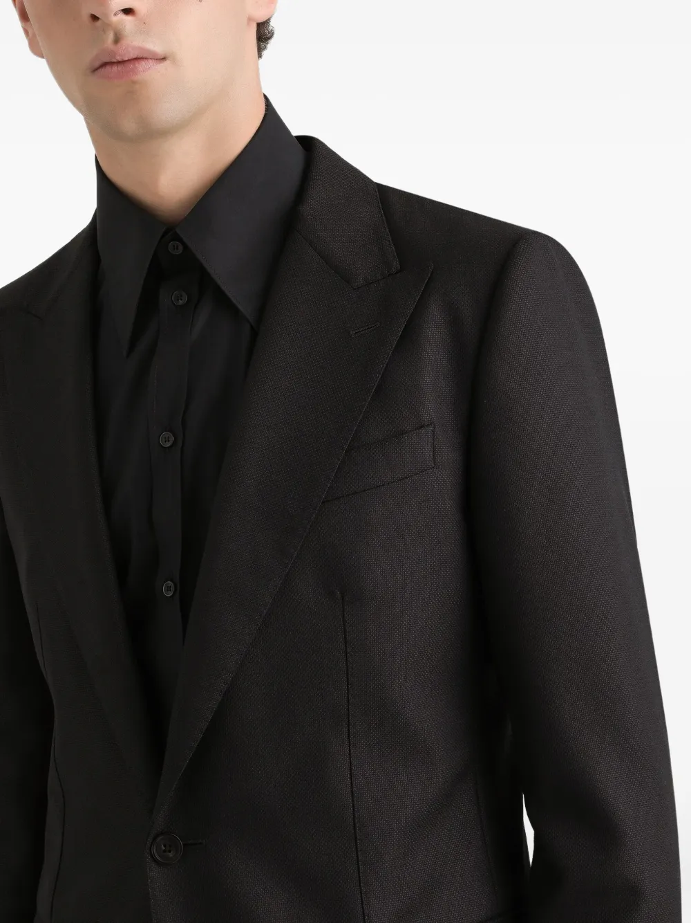 Dolce & Gabbana Jack met gekerfde revers en twee knopen Zwart