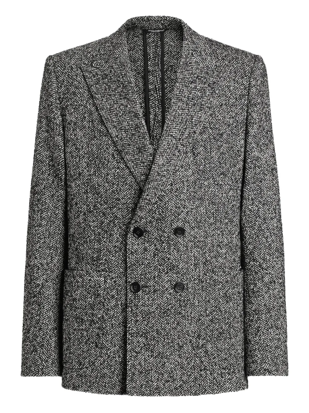 Dolce & Gabbana herringbone double-breasted blazer | Grey | Image 1