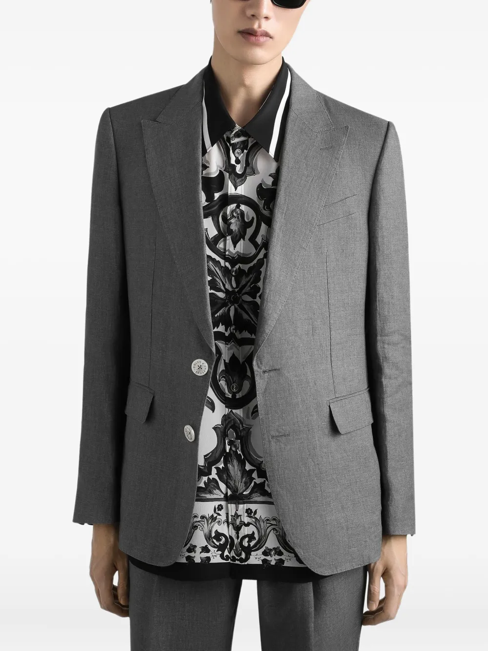 Dolce & Gabbana Blazer met enkele rij knopen Grijs