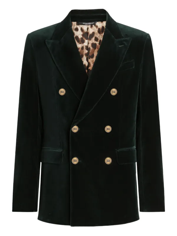 GUCC I ベルベットダブルブレストジャケット　グリーン　ミケーレ期 Dolce & Gabbana ベルベット ダブルジャケット | グリーン | FARFETCH JP