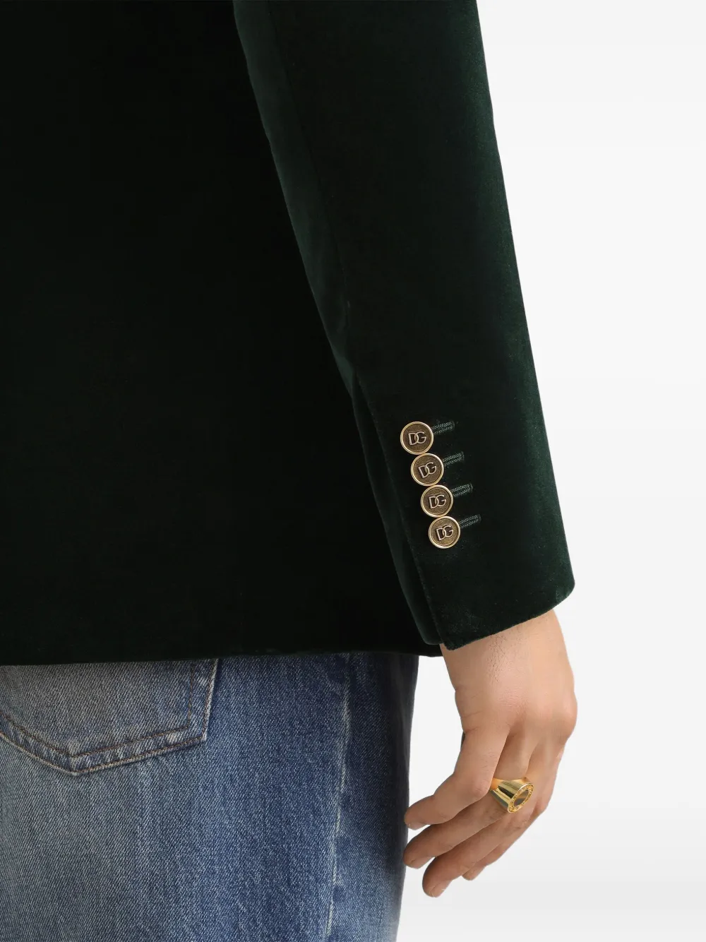 Dolce & Gabbana Fluwelen blazer Groen