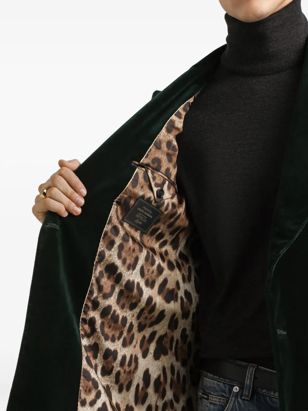 Dolce & Gabbana Fluwelen blazer Groen