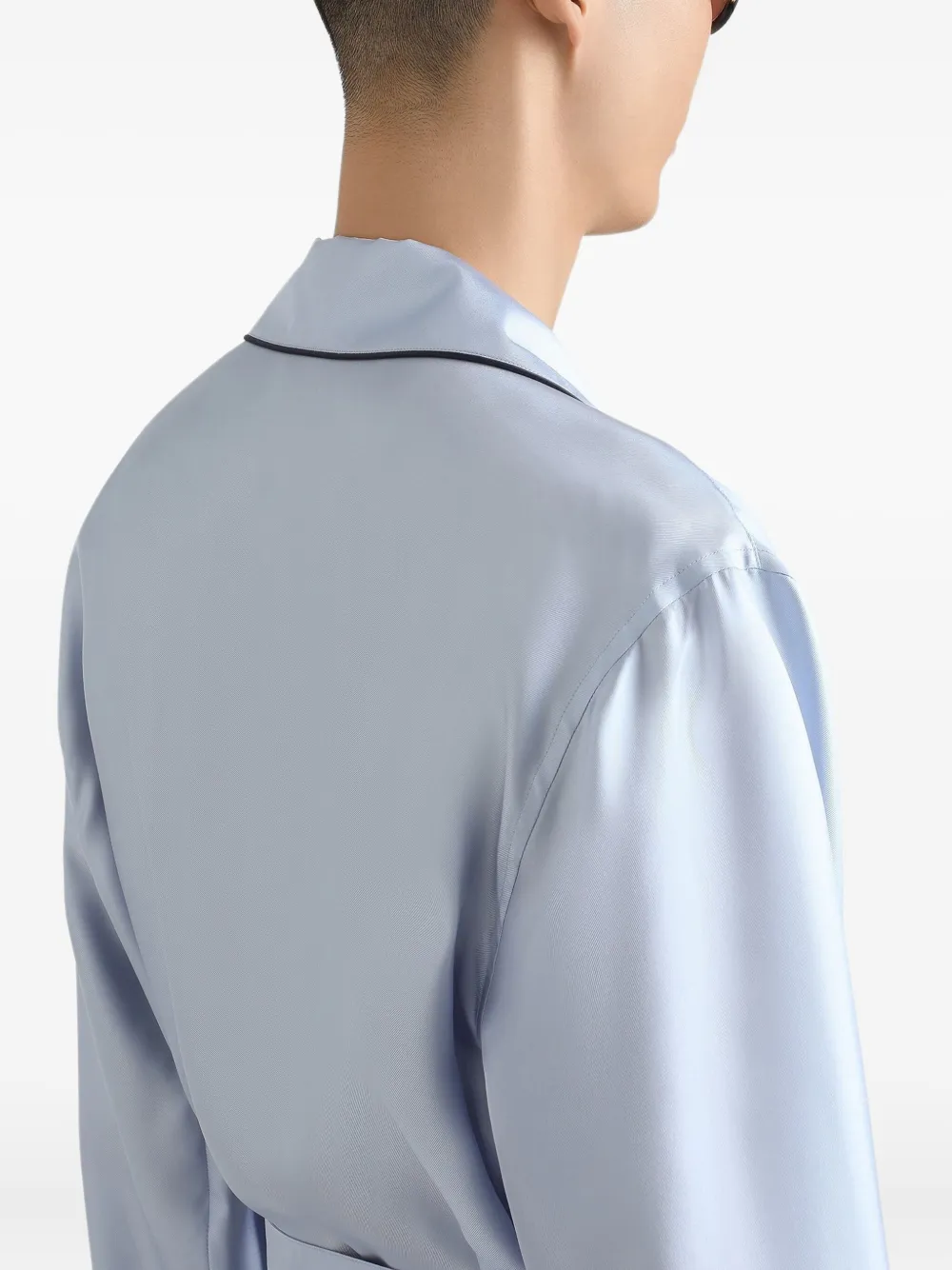 Dolce & Gabbana Pyjamashirt met borstzak en ceintuur Blauw