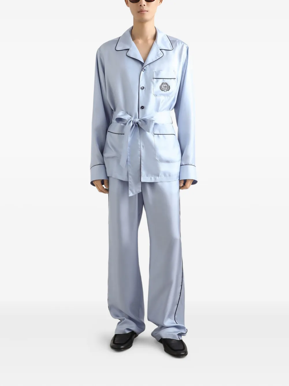 Dolce & Gabbana chest-pocket belted pyjama-style shirt | Image 2