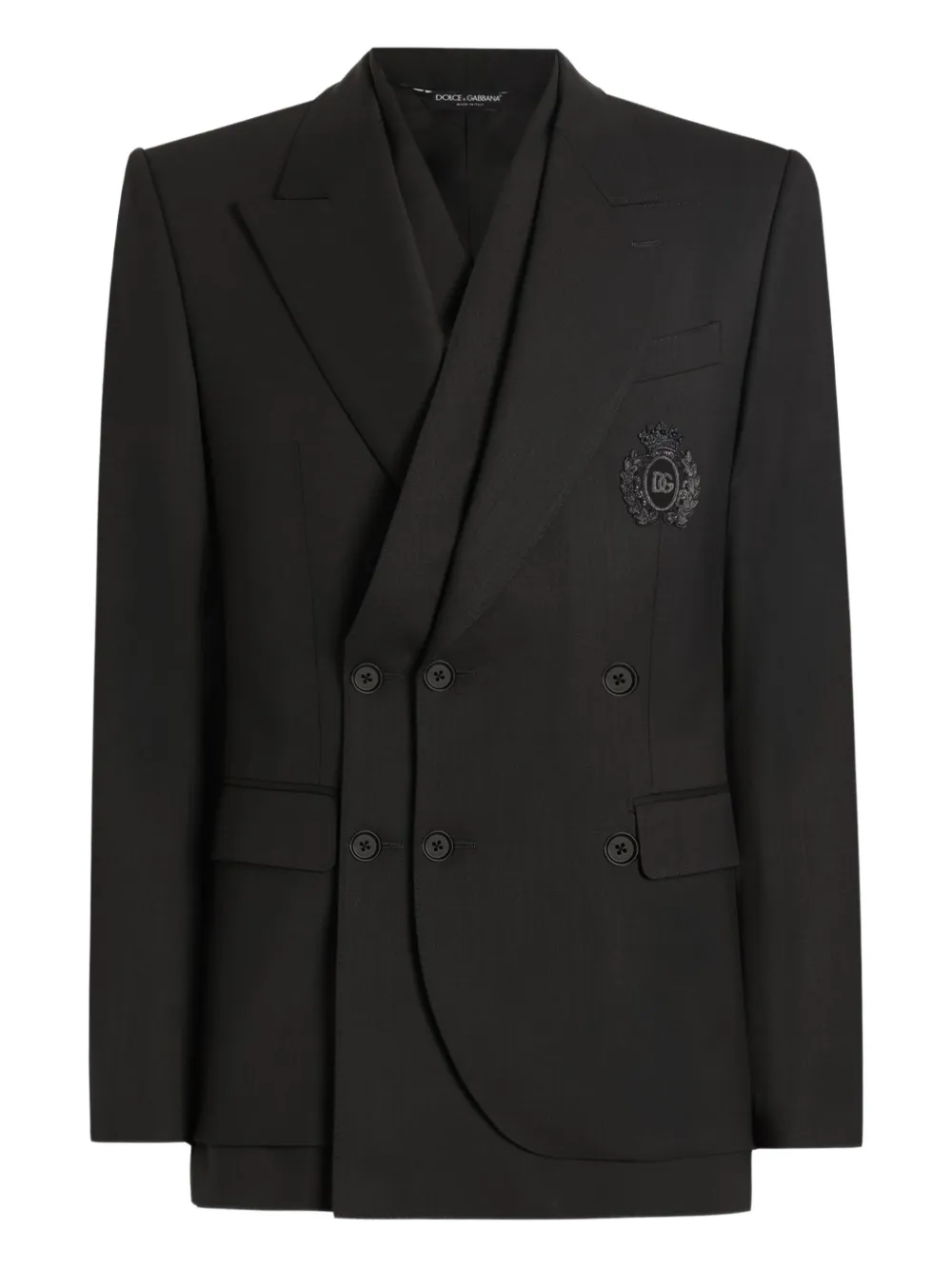 Dolce & Gabbana double-breasted emblem blazer | Brown | Image 1