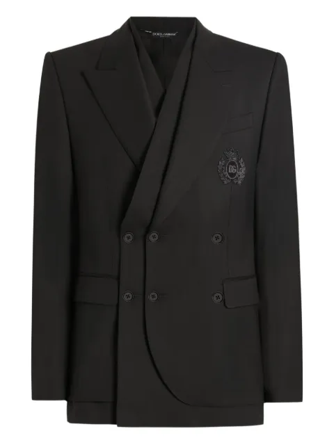 Dolce & Gabbana double-breasted emblem blazer
