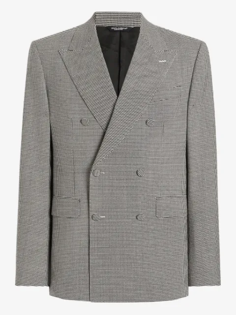 Dolce & Gabbana blazer con doble botonadura y estampado pied de poule