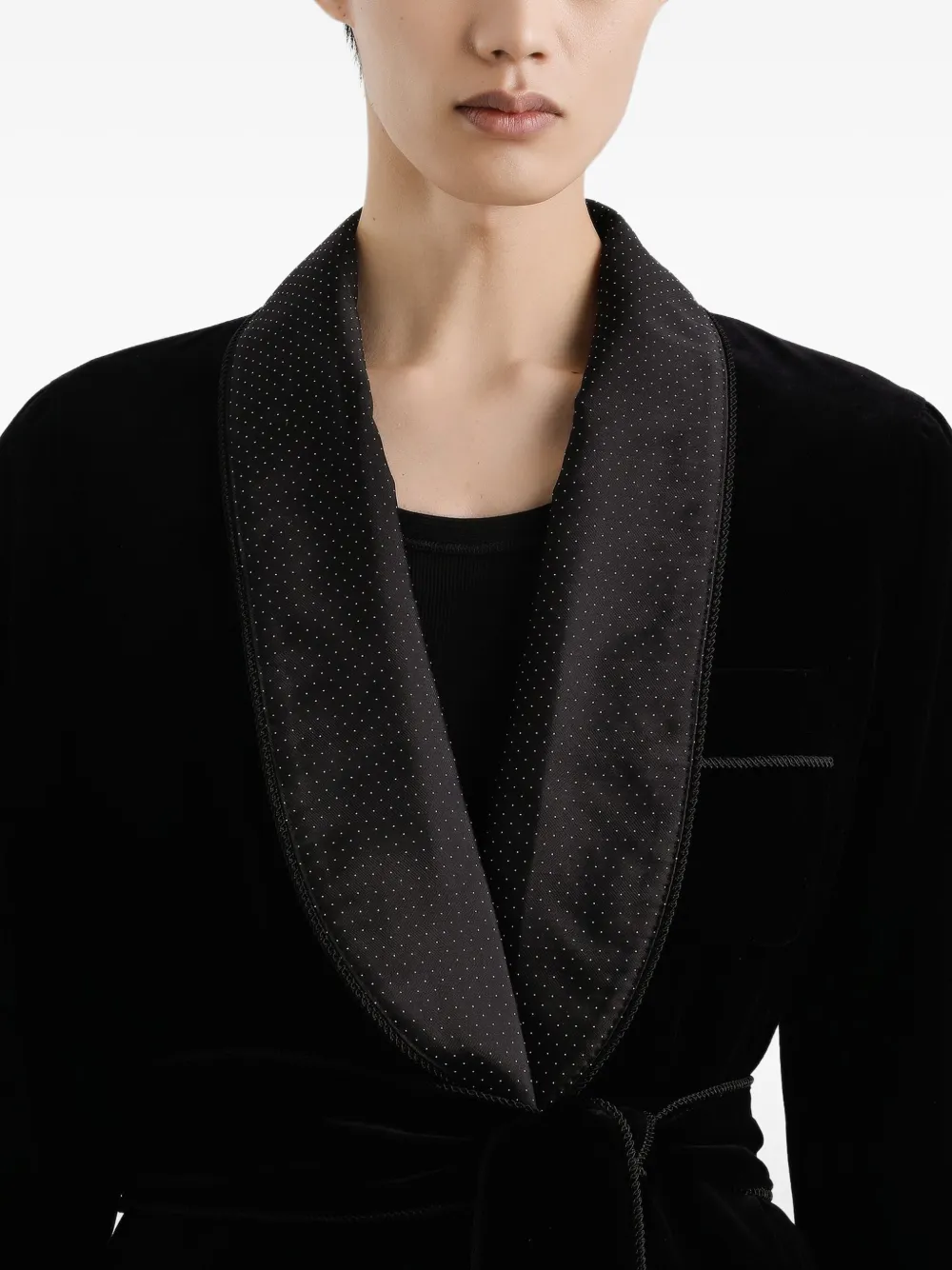 Dolce & Gabbana Fluwelen blazer met sjaalkraag Zwart