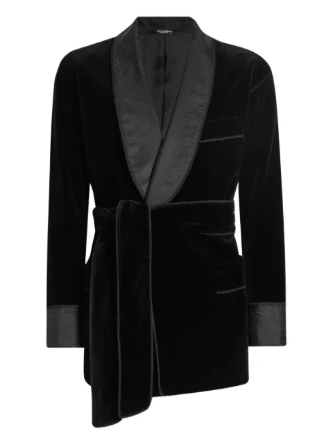 Dolce & Gabbana blazer de terciopelo con cuello esmoquin