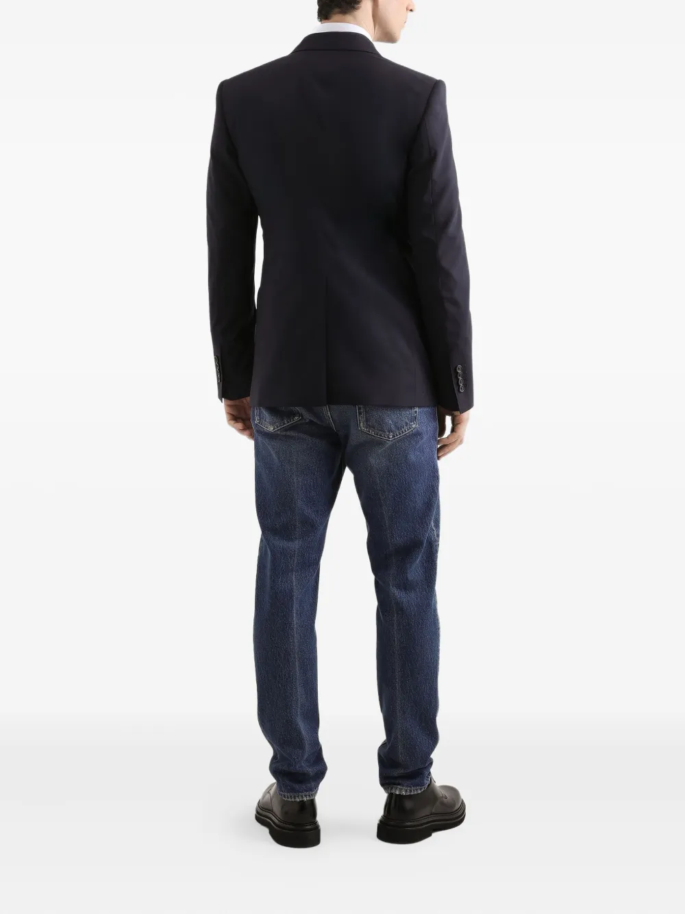 Dolce & Gabbana Blazer met dubbele rij knopen en wapenschild Blauw