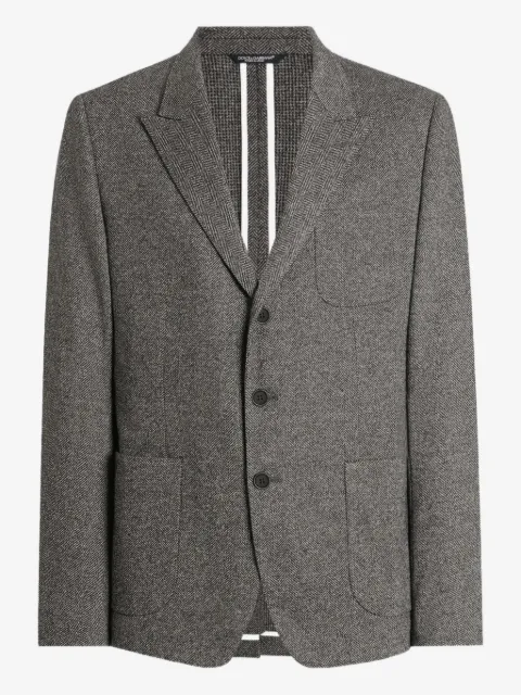 Dolce & Gabbana single-breasted herringbone blazer