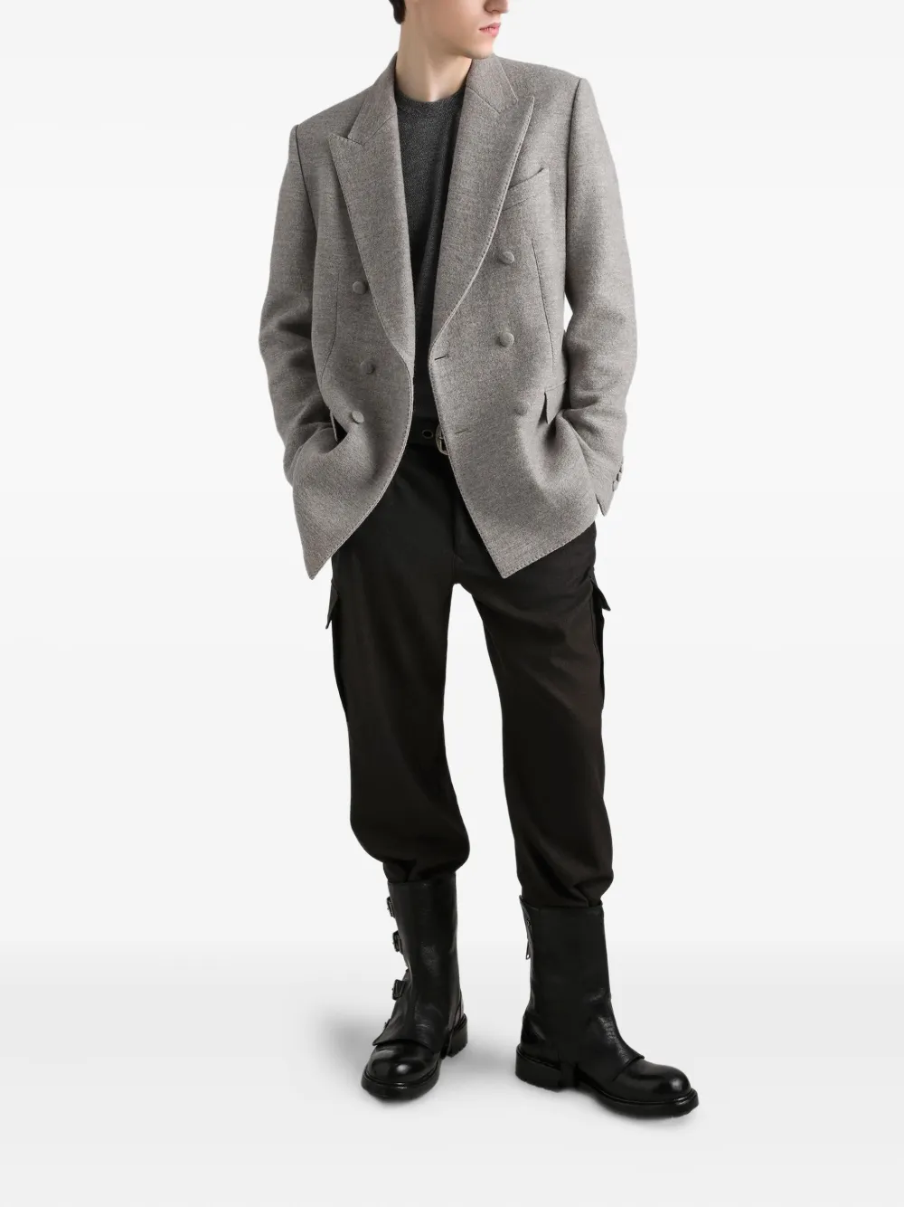 Dolce & Gabbana Jack met dubbele rij knopen Grijs
