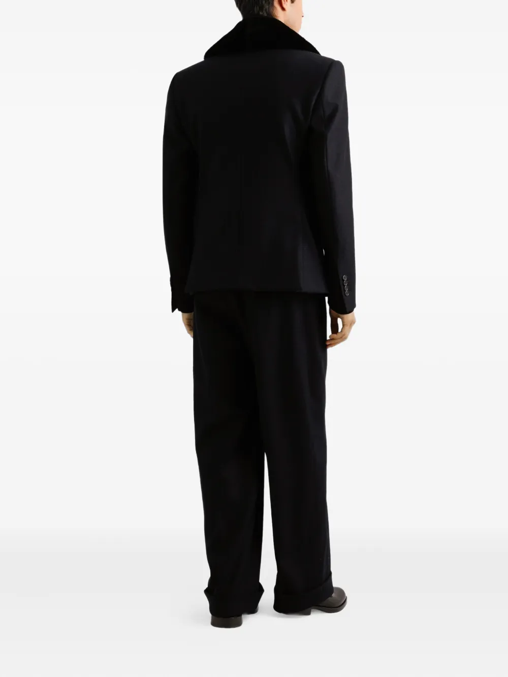 Dolce & Gabbana Blazer met kraag van imitatiebont Zwart