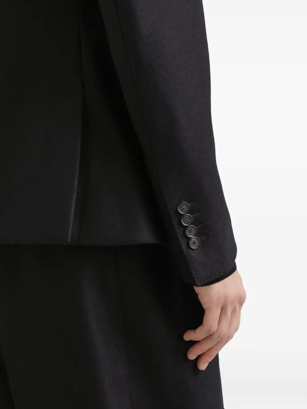 Dolce & Gabbana Blazer met kraag van imitatiebont Zwart