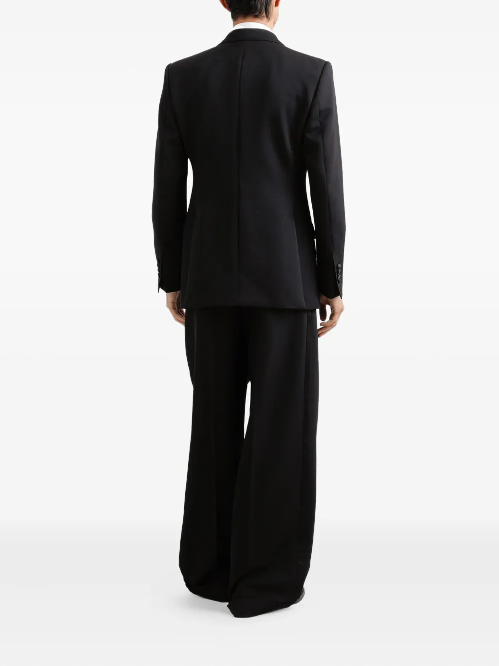 Dolce & Gabbana Double-breasted Satin-lapel Jacket In Black