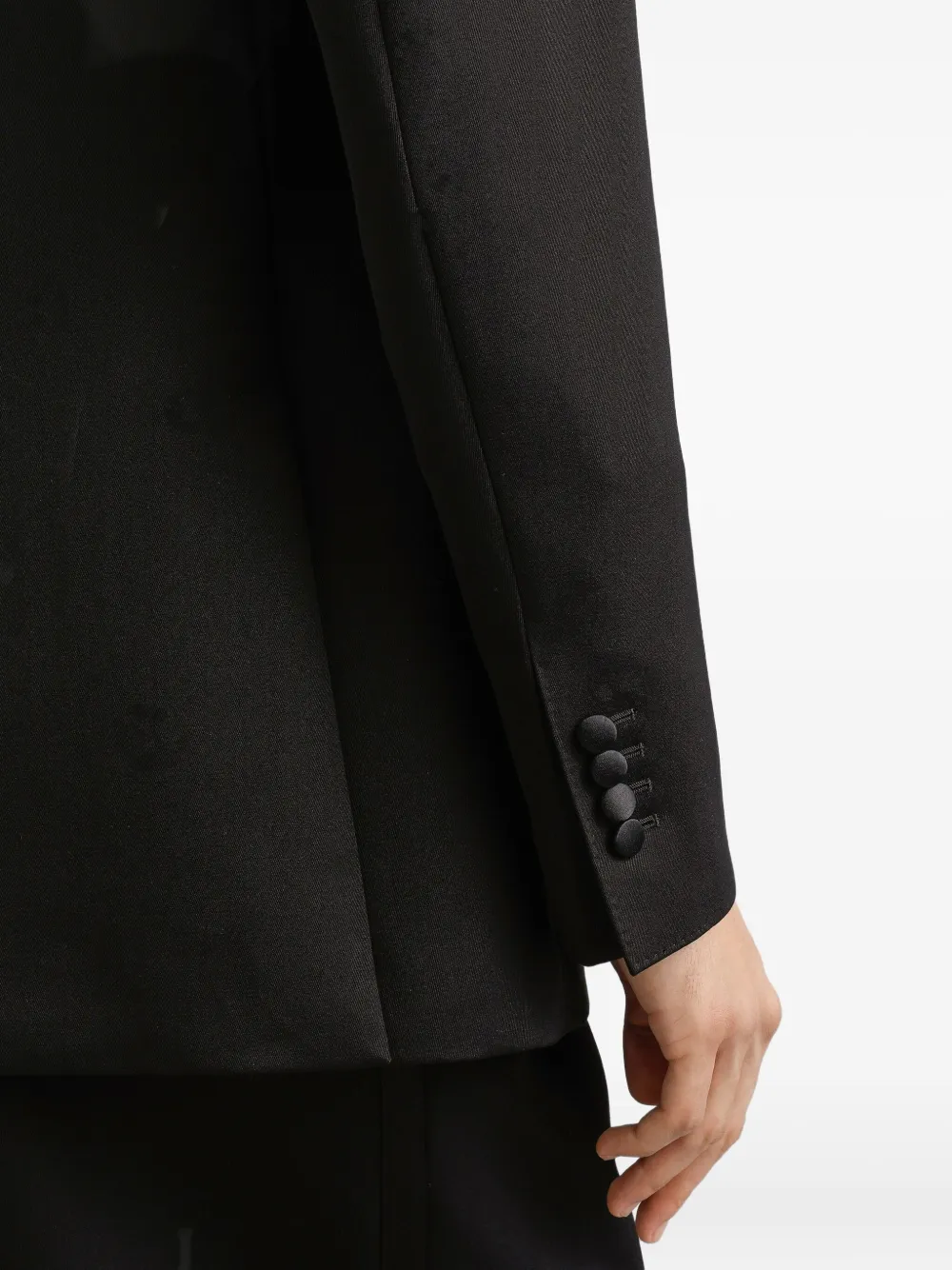 Dolce & Gabbana Double-breasted Satin-lapel Jacket In Black