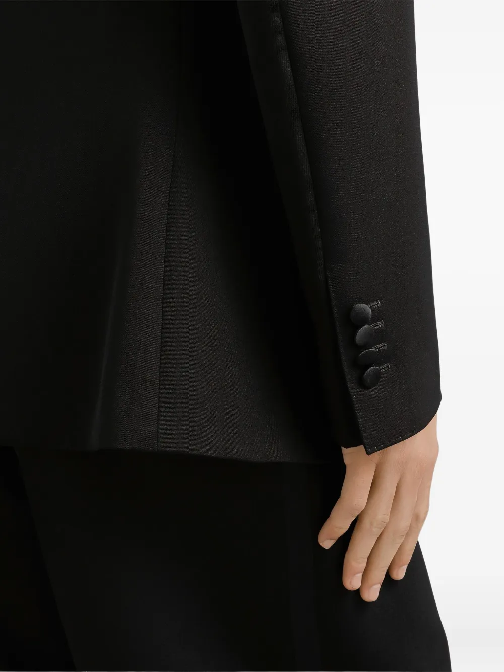 Dolce & Gabbana Blazer met dubbele rij knopen en satijnen afwerking Zwart