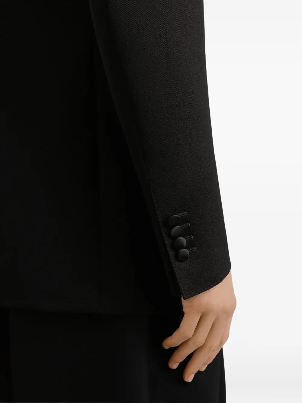 Dolce & Gabbana Blazer met sjaalrevers en franje Zwart