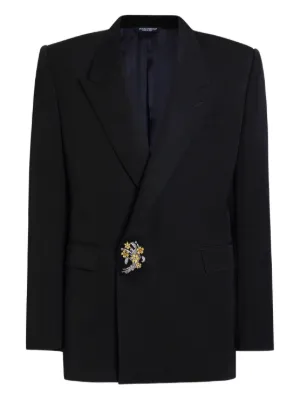 希少✨ドルチェアンドガッバーナ テーラードジャケット ピークドラペル コットン Dolce & Gabbana ピークドラペル テーラードジャケット | ブルー