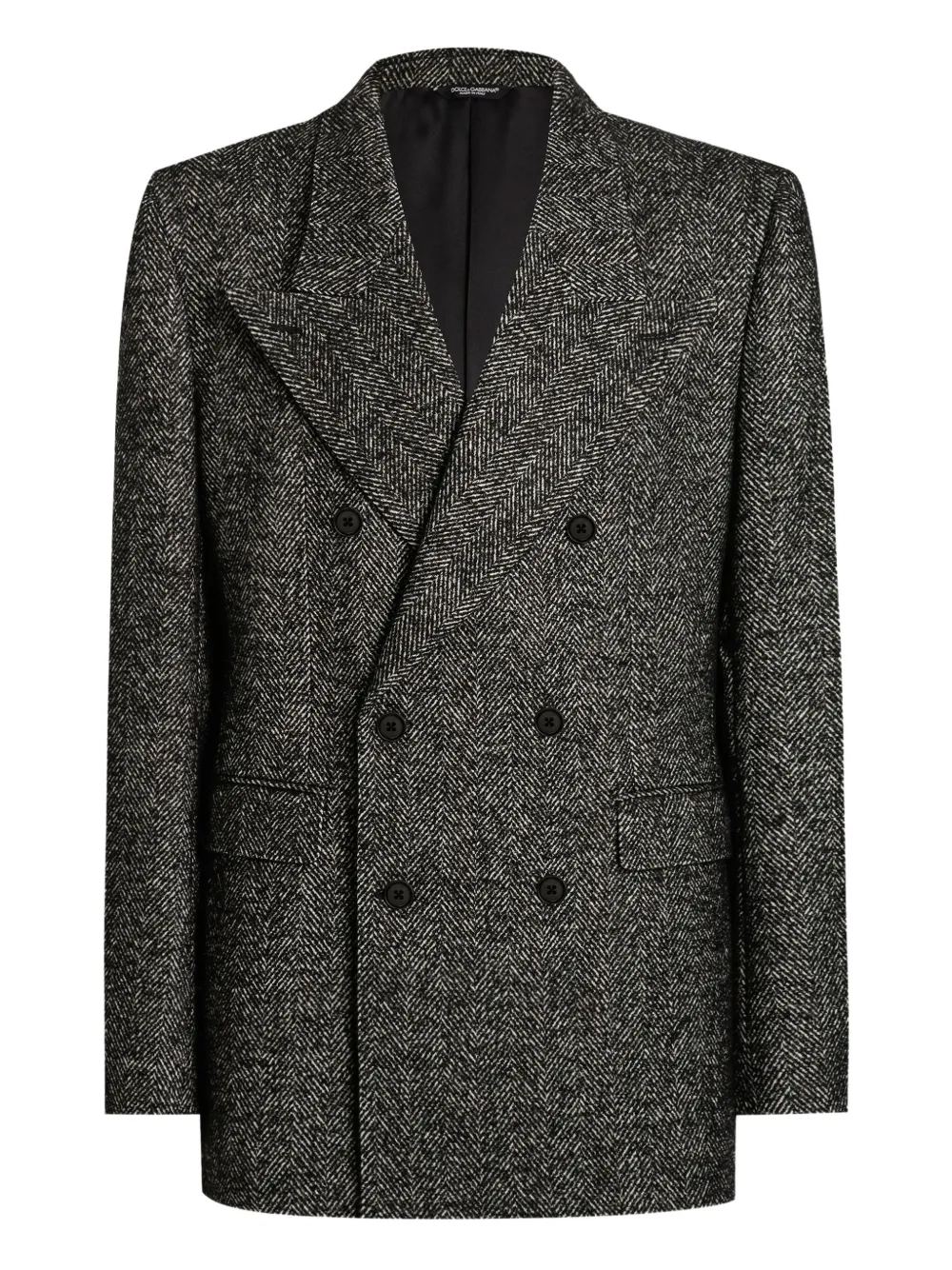 Dolce & Gabbana herringbone double-breasted blazer | Grey | Image 1