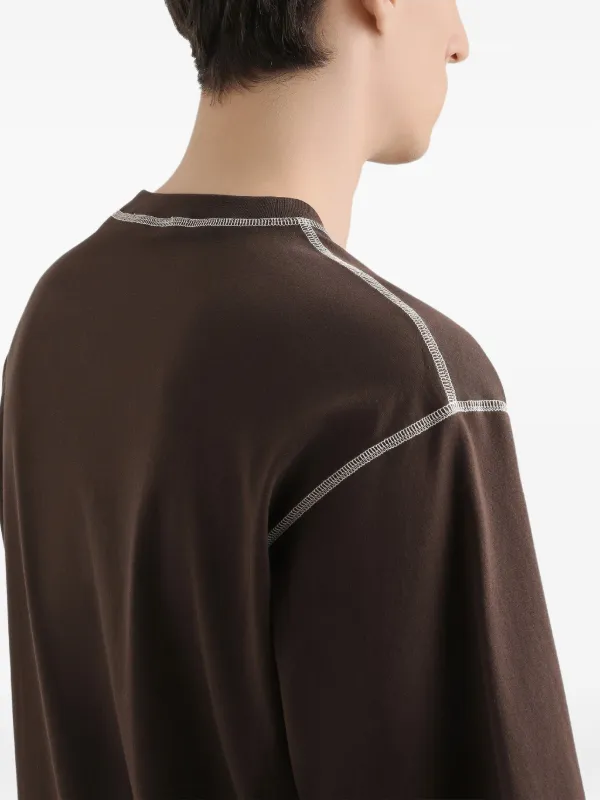 Dolce & Gabbana logo-stamp T-shirt | Brown | FARFETCH JO