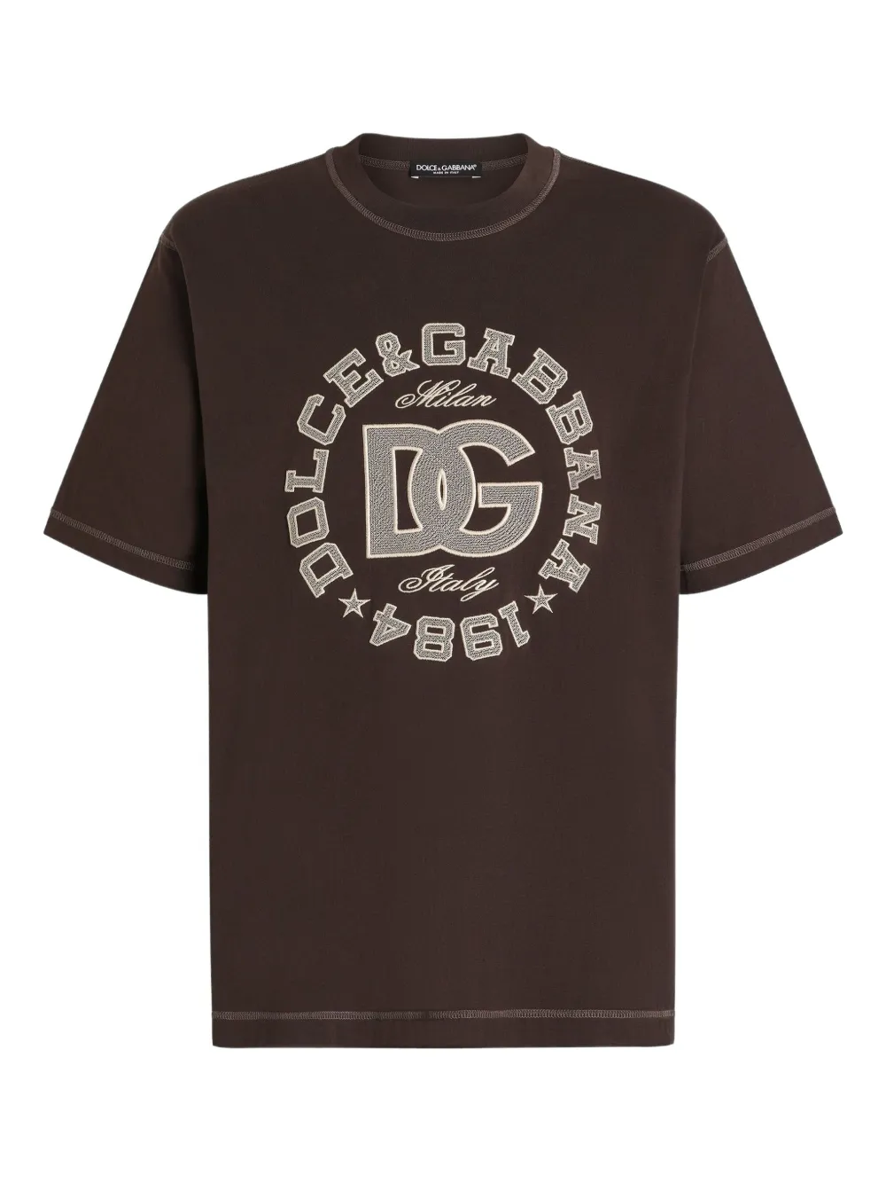 Dolce & Gabbana T-shirt met geborduurd logo Bruin