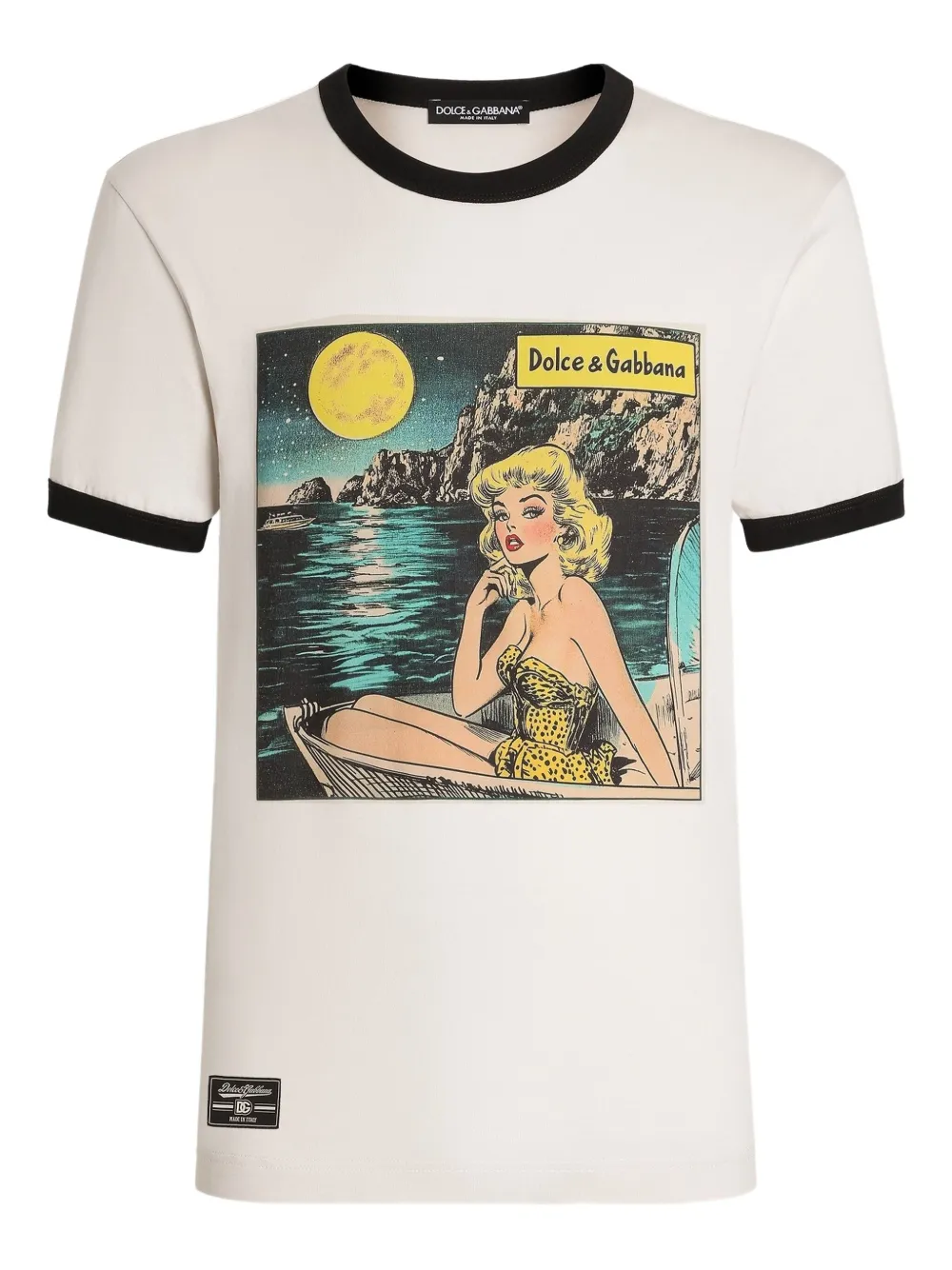 Dolce & Gabbana T-shirt met grafische print Beige