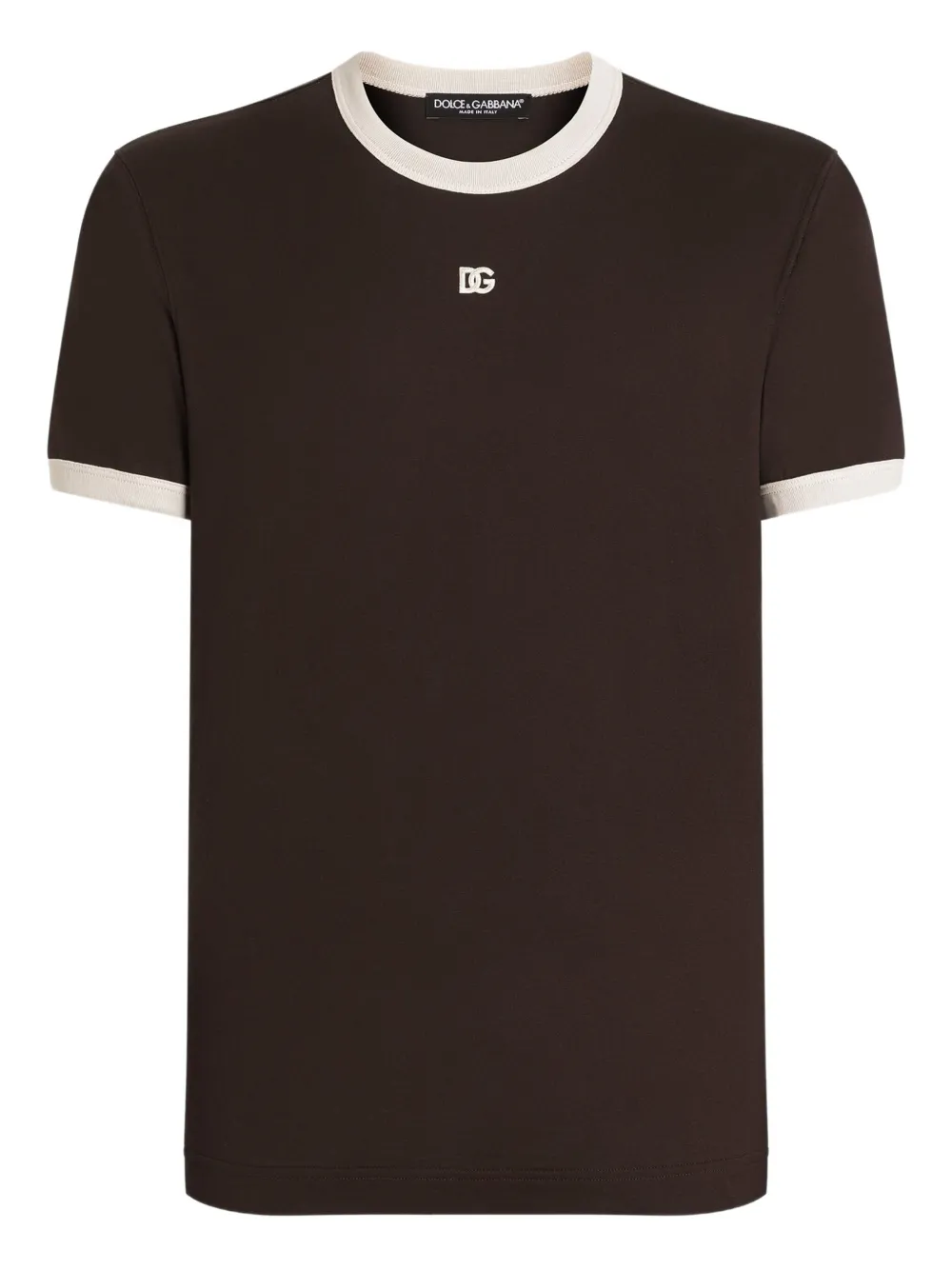 Dolce & Gabbana T-shirt met geborduurd logo Bruin