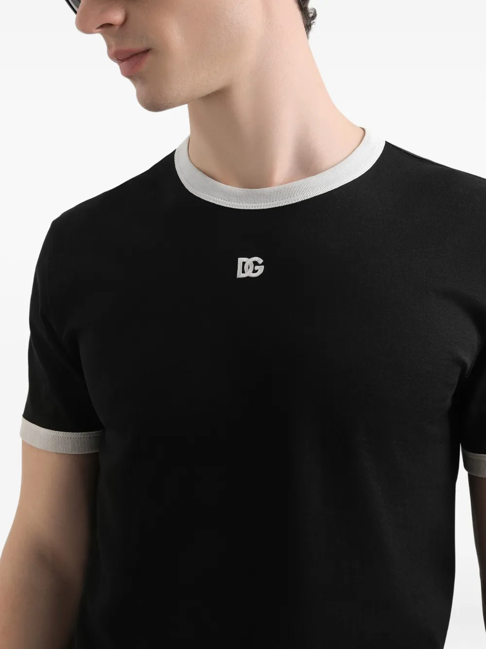 Dolce & Gabbana T-shirt met geborduurd logo Zwart