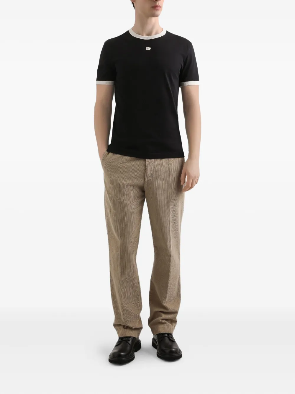 Dolce & Gabbana T-shirt met geborduurd logo - Zwart