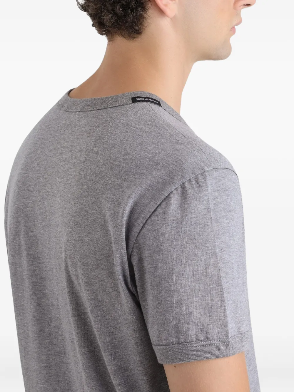 Dolce & Gabbana T-shirt verfraaid met pailletten en ronde hals Grijs