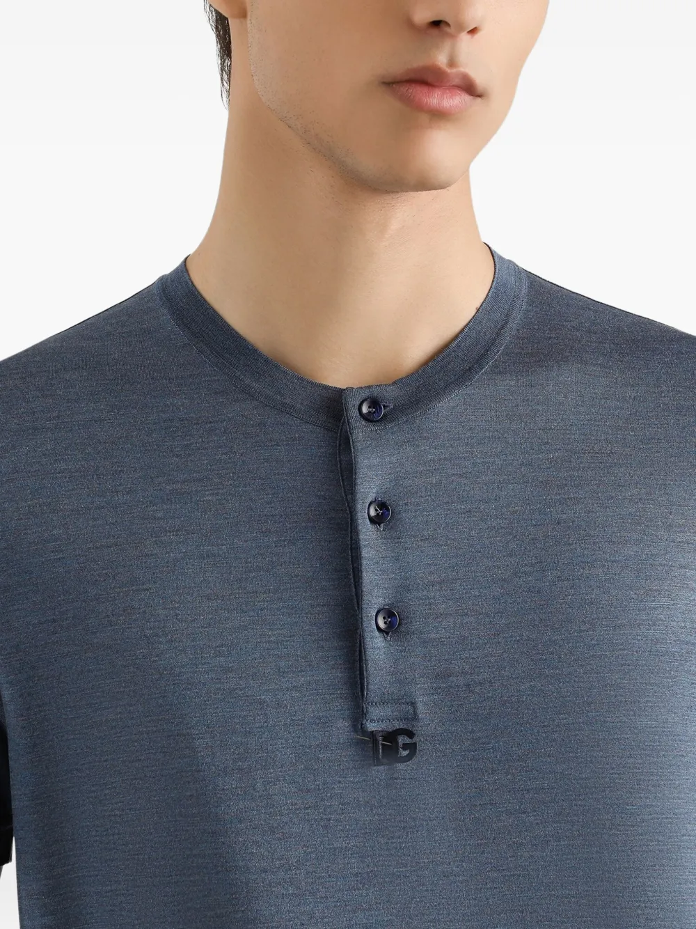 Dolce & Gabbana Zijden T-shirt Blauw