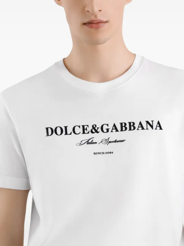 【関税込み】Dolce&Gabbana ホワイト コットン 刺繍 Tシャツ Dolce & Gabbana コットン Tシャツ | ホワイト | FARFETCH JP