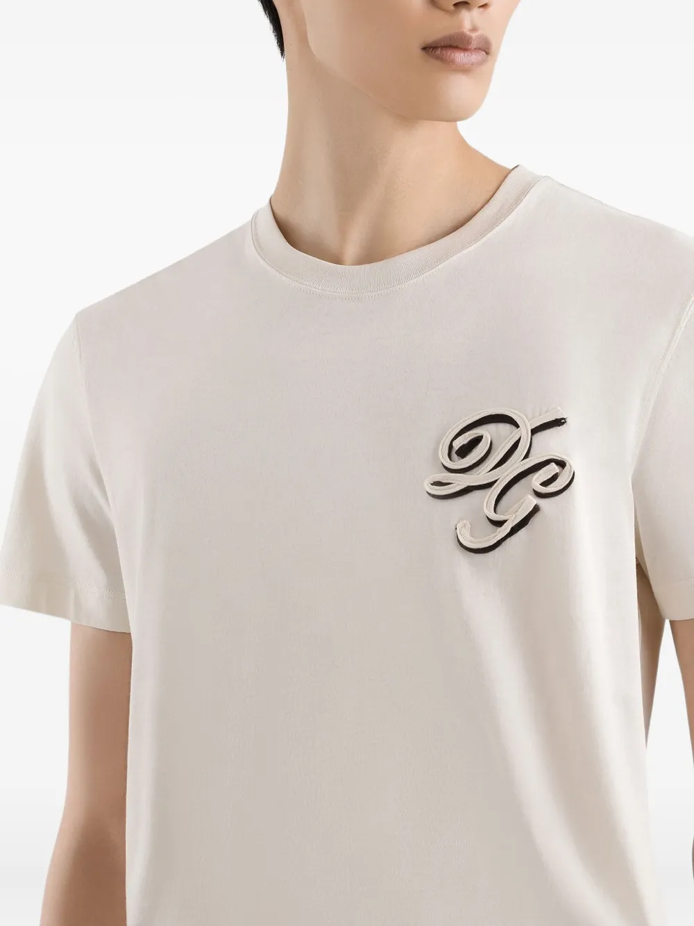 Dolce & Gabbana T-shirt met logopatch Beige
