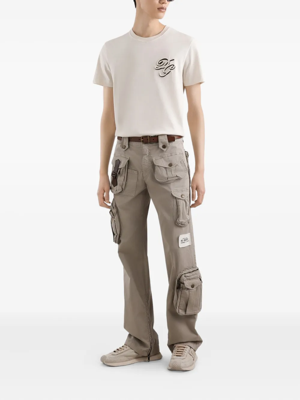 Dolce & Gabbana T-shirt met logopatch Beige