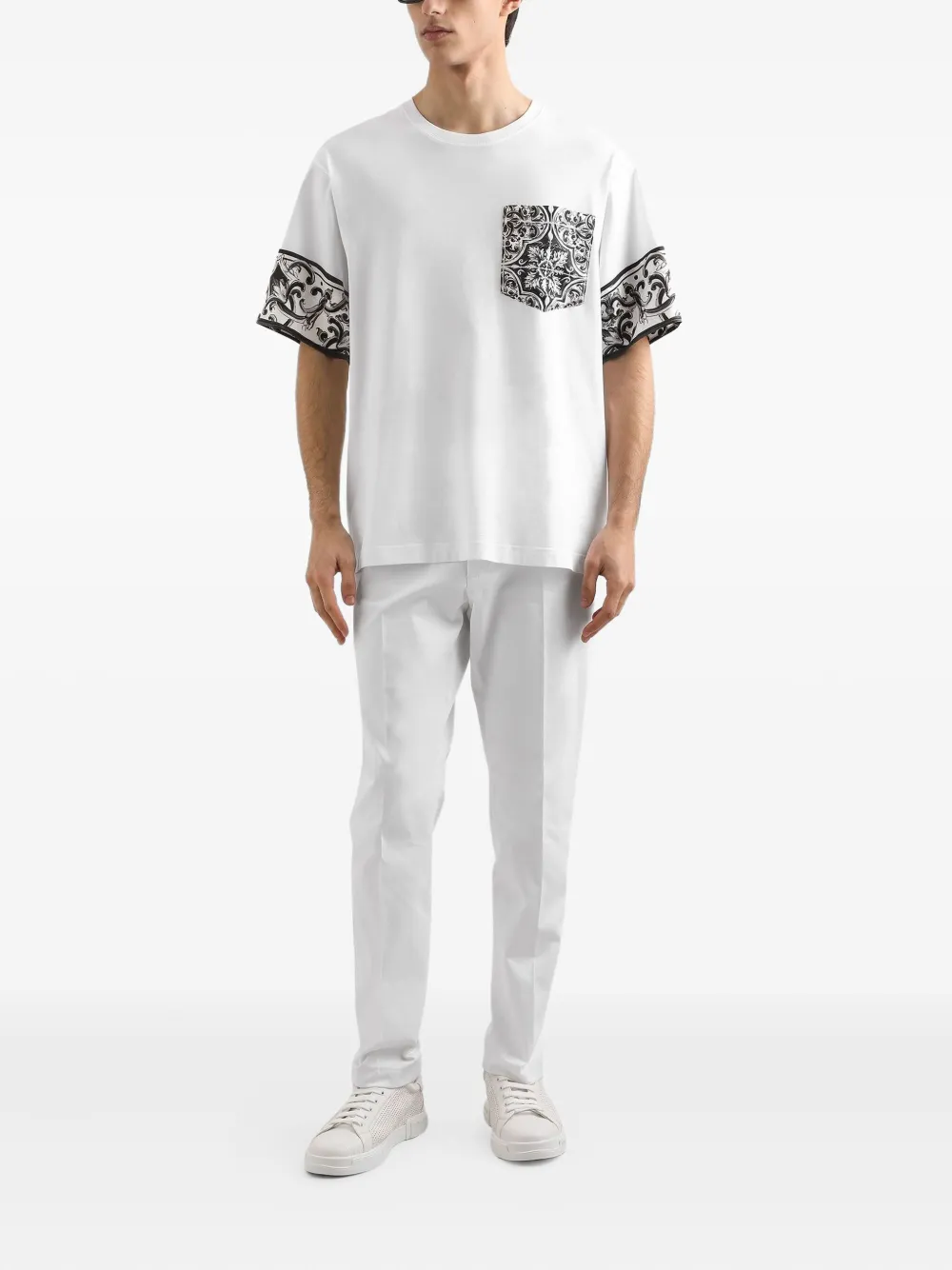 Dolce & Gabbana T-shirt met Majolica-print - Wit