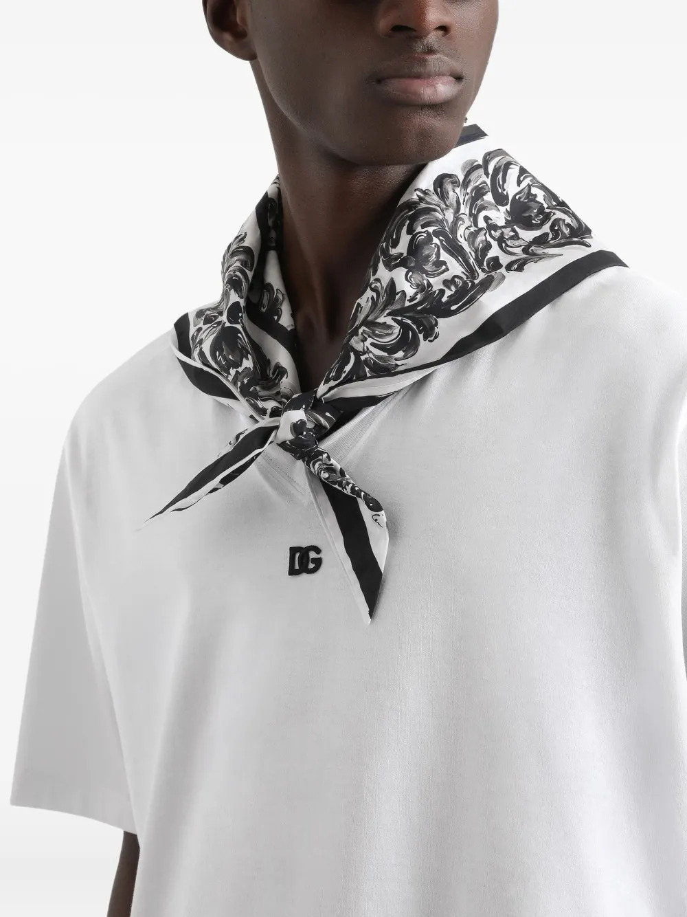 Dolce & Gabbana Katoenen T-shirt met sjaal Wit