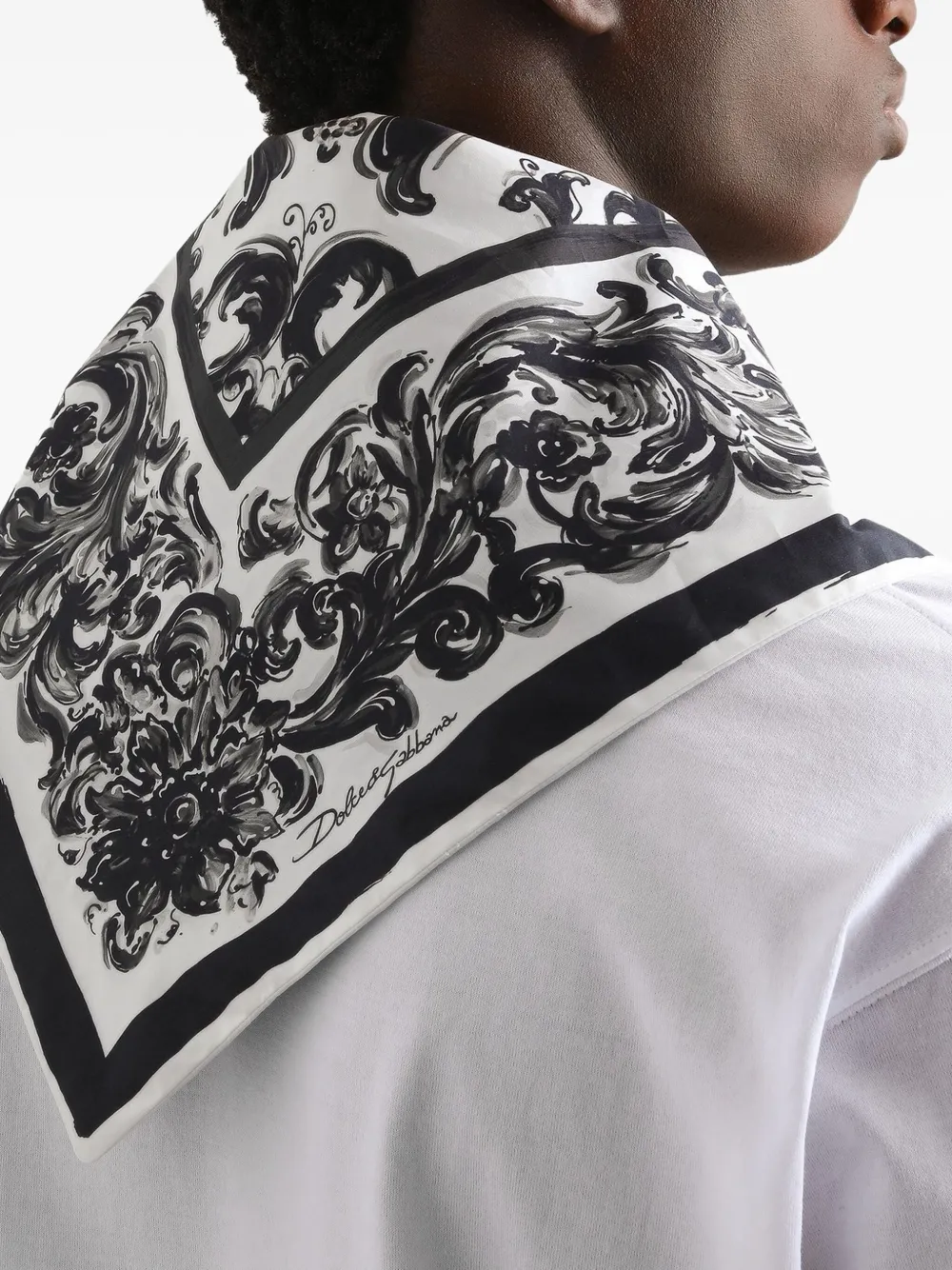 Dolce & Gabbana Katoenen T-shirt met sjaal Wit