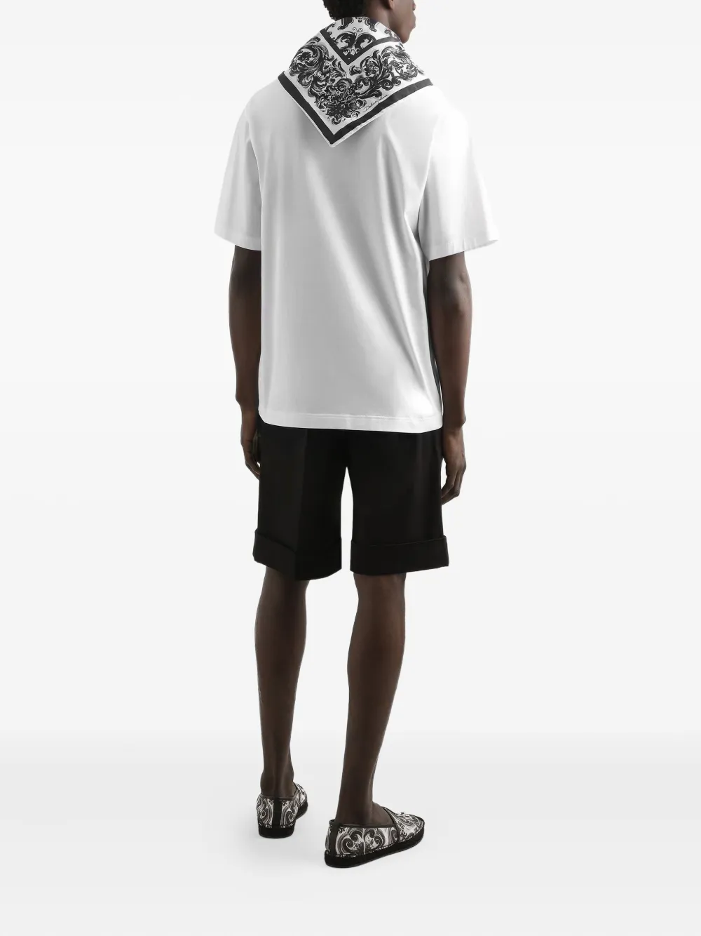 Dolce & Gabbana Katoenen T-shirt met sjaal Wit