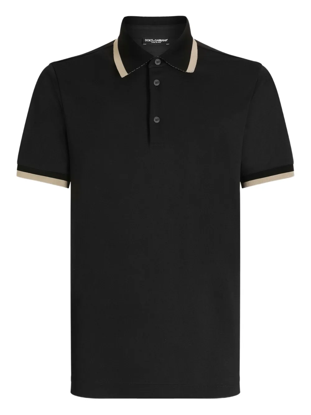 Dolce & Gabbana Poloshirt van gerecycled polyester Zwart
