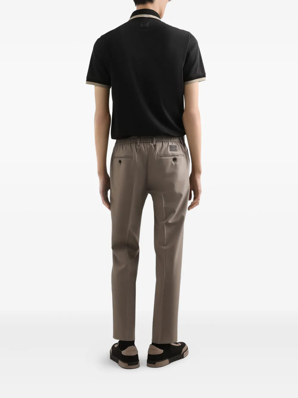 Dolce & Gabbana Poloshirt van gerecycled polyester Zwart