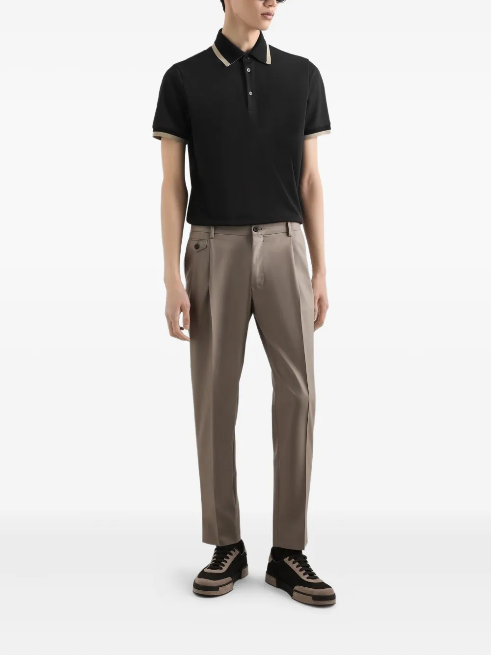 Dolce & Gabbana Poloshirt van gerecycled polyester Zwart